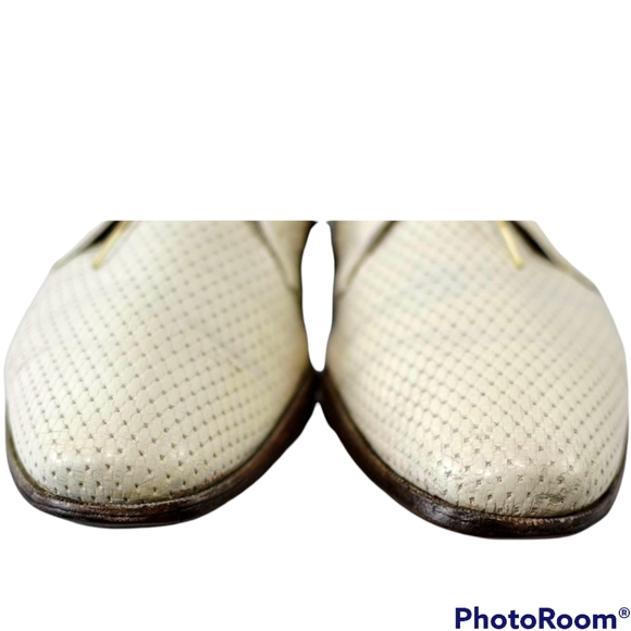 Spectacular DACK's Made in Canada White Perforated Leather Lace Up Derby 10.5 F - Picture 3 of 12